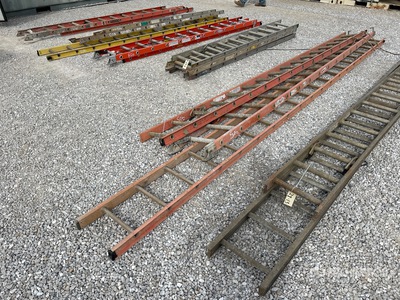 Quantity of (1) 20 ft Fiberglass & (2) 16 ft Fiberglass Section Extension Ladder