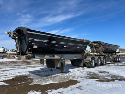 2016 Midland MG36TW3500 21 ft Tri/A Super B-Train Lead Side Dump Trailer