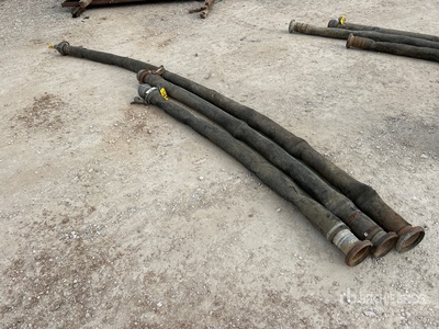Quantity of (3) 4in hard suction hoses, total length 32ft Water Hose
