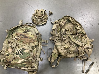 (70) General Purpose Canteen Pouches, (12) Field Packs & Assorted Items