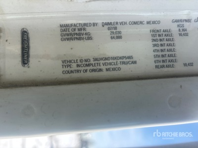 2019 Freightliner Coronado 122 6x4 Tanker Truck