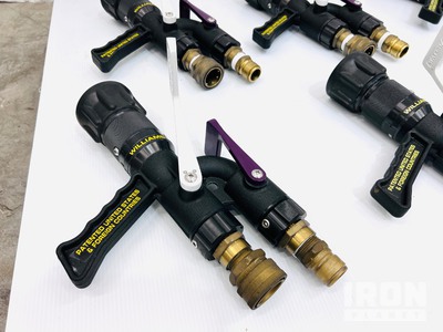 Quantity (6) Williams Hydro-Chem Fire Hose Nozzles Varios. Industrial