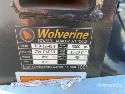 2026 Wolverine TCR-12-48H Trancheuse chariot élévateur (Unused)