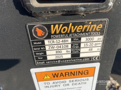 2026 Wolverine TCR-12-48H Trancheuse chariot élévateur (Unused)