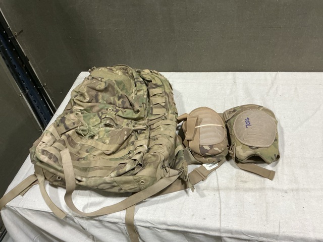 (16) Medium Rucksack Sets, (13) Knee Pad Systems & Assorted Items