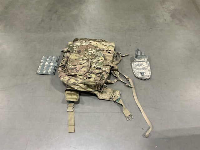 (117) M4 Three Mag Pouches, (4) Field Packs & Assorted Items