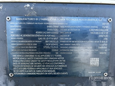 2019 Atlas Copco QAS 95 76 kW Generator Set