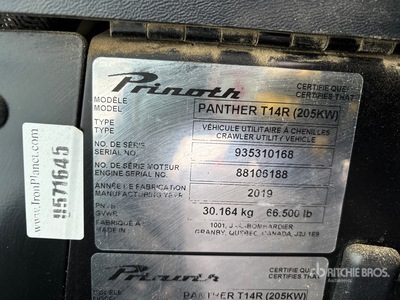 2019 Prinoth Panther T14R Vehículo Utilitario Sobre Cadenas