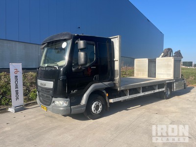 1999 Hiab 3 t Knuckle Boom on 2014 DAF LF220FA 4x2 Flatbed Truck with Crane