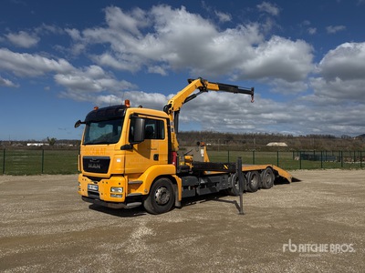 2014 MAN TGS35.440 8x4 With 2014 Palfinger PK 16001 K Crane Camion Porte Materiel Avec Grue Camion transporteur de Voitures