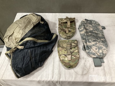 (1) Tent, (18) Entrenching Tool Carriers, (54) Wasit Packs & Assorted Items