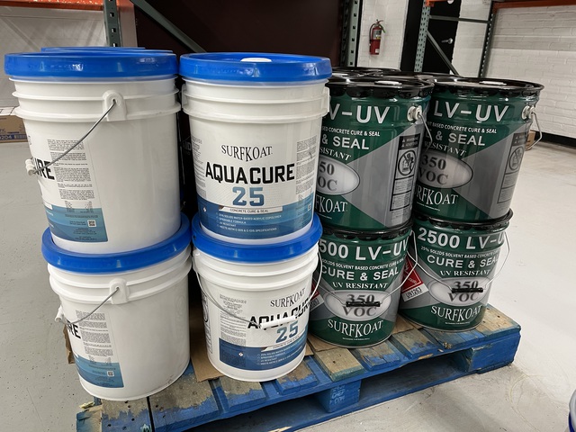 Quantity of (24) 5 gallon Buckets of Various Surfkoat Sealer Products (Unused)