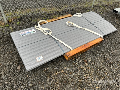 Quantity of (70) Grey Metal Roof Panels Divers  (Unused)