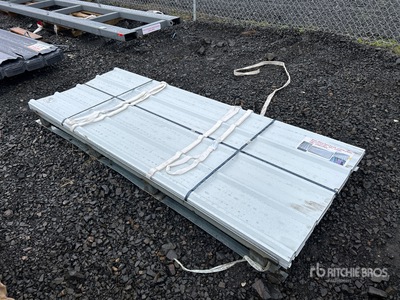 Quantity of (70) 8 Ft x 3 Ft White Metal Roof Panels Divers