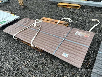 Quantity of (30) Brown Metal Roof Panels Divers