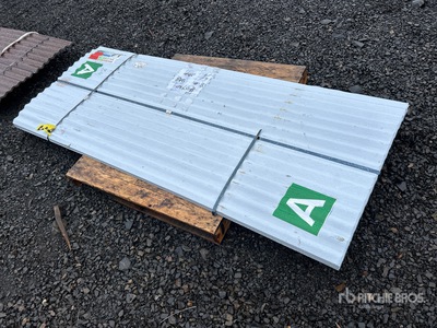 Quantity of (70) White Metal Roof Panels Divers  (Unused)