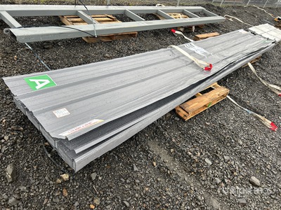 Quantity of (70) Grey Metal Roof Panels Divers  (Unused)