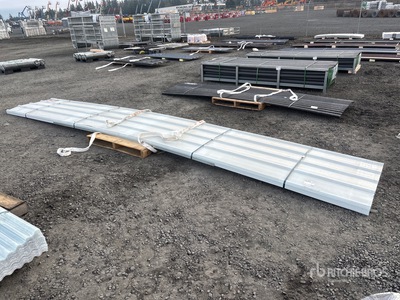 Quantity of (70) White Metal Roof Panels Materiale edile (Unused)