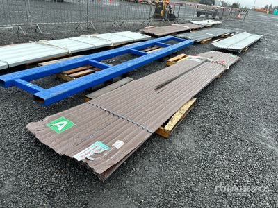 Quantity of (20) Brown Metal Roof Panels Divers