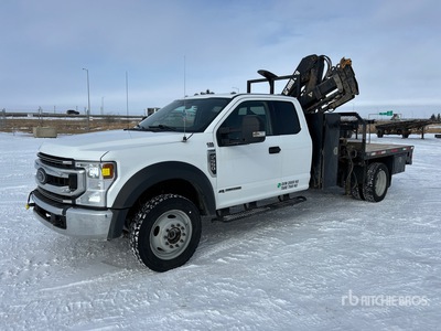 2004 Hiab 060-3 3000 kg Knuckle Boom on 2021 Ford F-550 XLT 4x4 Extended Cab ブームトレーラー
