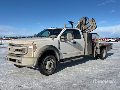 2004 Hiab 060-3 3000 kg Knuckle Boom on 2021 Ford F-550 XLT 4x4 Extended Cab Crane Truck
