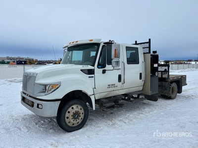 2014 International Terrastar 4x4 Crew Cab Flatbed Truck