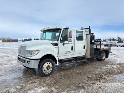 2014 International Terrastar 4x4 Crew Cab Flatbed Truck