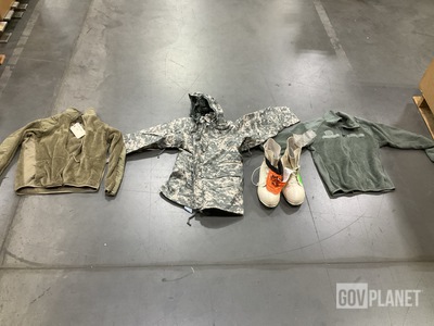(1) Pair of Extreme Cold Weather Boots, (1) Cold Weather Parka & Assorted Items