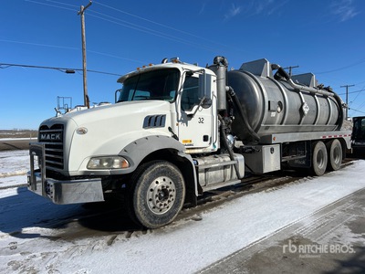 2012 Brenner Tank on 2013 Mack GU813 6x4 Vacuum Excavator Truck