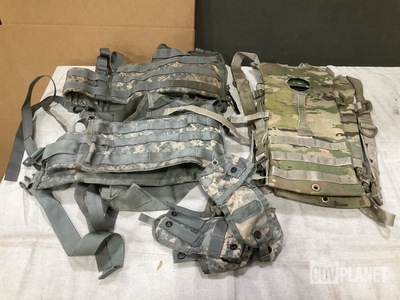 (150) Hand Grenade Pouches, (69) Hydration System Carriers & Assorted Items