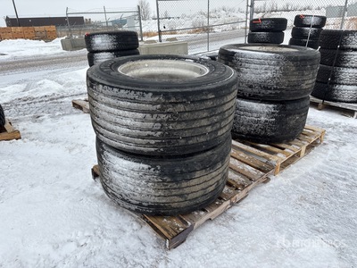 Quantity of (4) Neoterra NT355 445/50R22.5 Super Single Tires