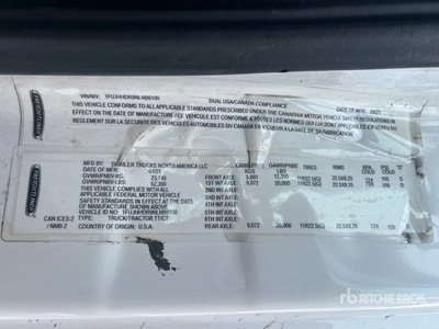 2022 Freightliner Cascadia 126 6x4 T/A Sleeper Truck Tractor