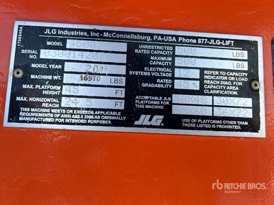 2011 JLG 450AJ Series ll 4WD Diesel Articulating Boom Lift