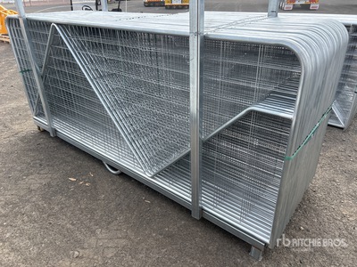 Quantity of (27) BYT 3 m x 1.17 m Galvanized Mesh Vee Poort (Unused)