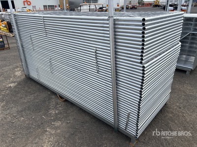 Quantity of (40) BYT 3 m x 1.17 m Galvanized Mesh Vee Poort (Unused)
