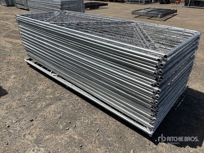 Quantity of (34) BYT 3 m x 1.17 m Galvanized Mesh Livestock Gate (Unused)