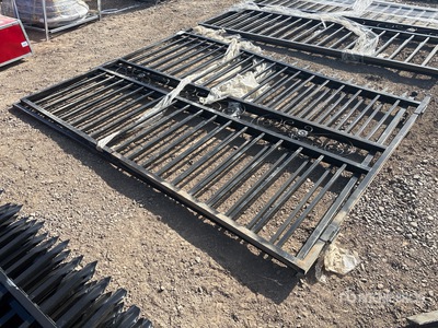 2026 SKLP SK-HLM14 14FT. BI-PARTING WROUGHT IRON GATE Doors (Unused)