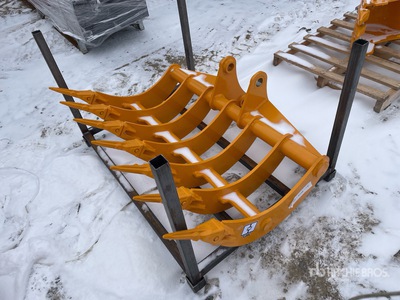 2026 GIYI 48 in Excavator Rake - Fits Cat 307 (Unused)