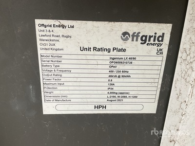 2021 LX45/90 Generator Set