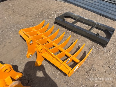 2026 GIYI 44 in Fit to cat 305 Excavator Rake (Unused)