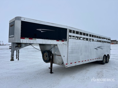 2014 Travalong 24 ft T/A Gooseneck ストックトレーラー