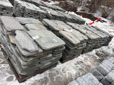 Quantity of (5) Pallets of 2 in Tumbled Garden Path Pavers Stone (Unused)