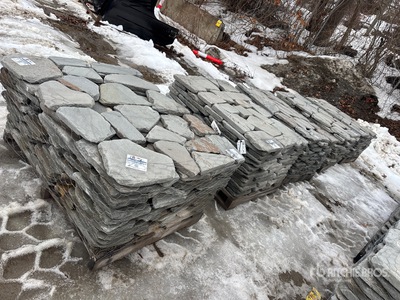 Quantity of (5) Pallets of 1.5 in Tumbled Irregular Pavers Stone (Unused)