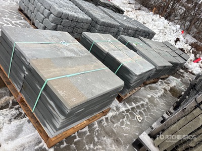 Quantity of (6) Pallets of 24 in x 36 in x 1.5 in Thermal Bluestone Pattern Blocks Steen (Unused)