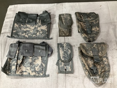 (115) Entrenching Tool Carriers, (100) Bandoleer Ammo Pouches & Assorted Items