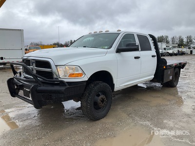 2012 Dodge 3500 4x4 Crew Cab Flatbed Truck