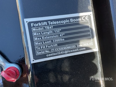 2026 GIYI GY-TB47 3300 lb Forklift Extendable Boom (Unused)