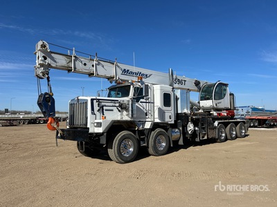 Manitex 4596T 45 ton Straight Boom on 2013 Kenworth C500 10x6 Twin-Steer Sleeper Boom Truck