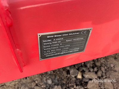 2026 GIYI GYx-DM43 43 in Disc Skid Steer Mulcher (Unused)