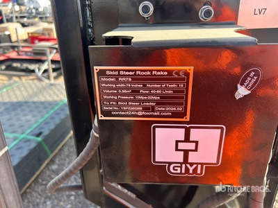 2026 GIYI GY-RR78 78 in Skid Steer Rock Rake (Unused)